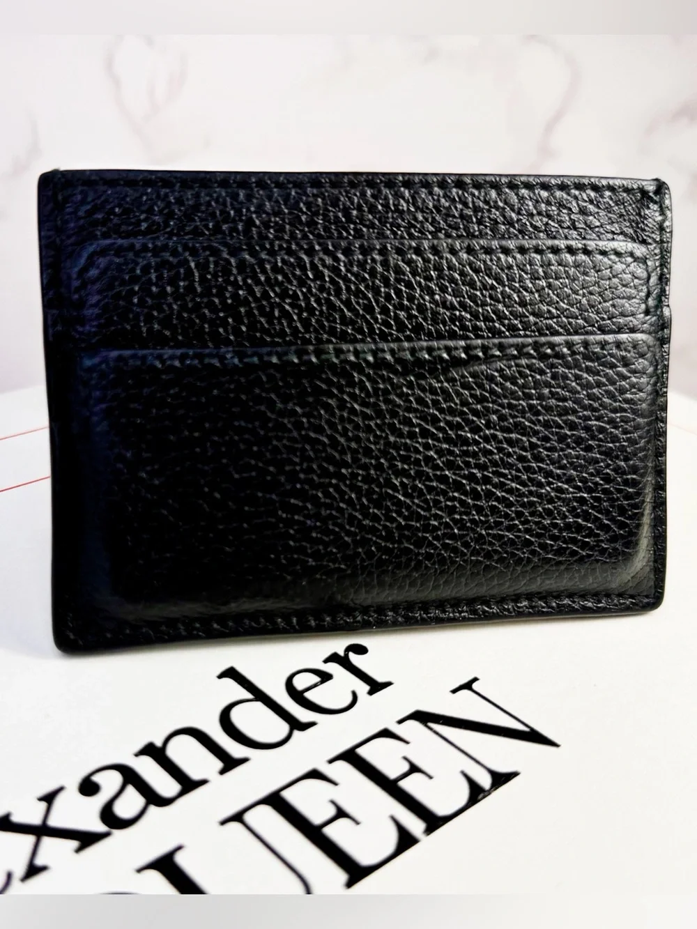 Alexander McQueen Black Leather Crystal Skull CardHolder